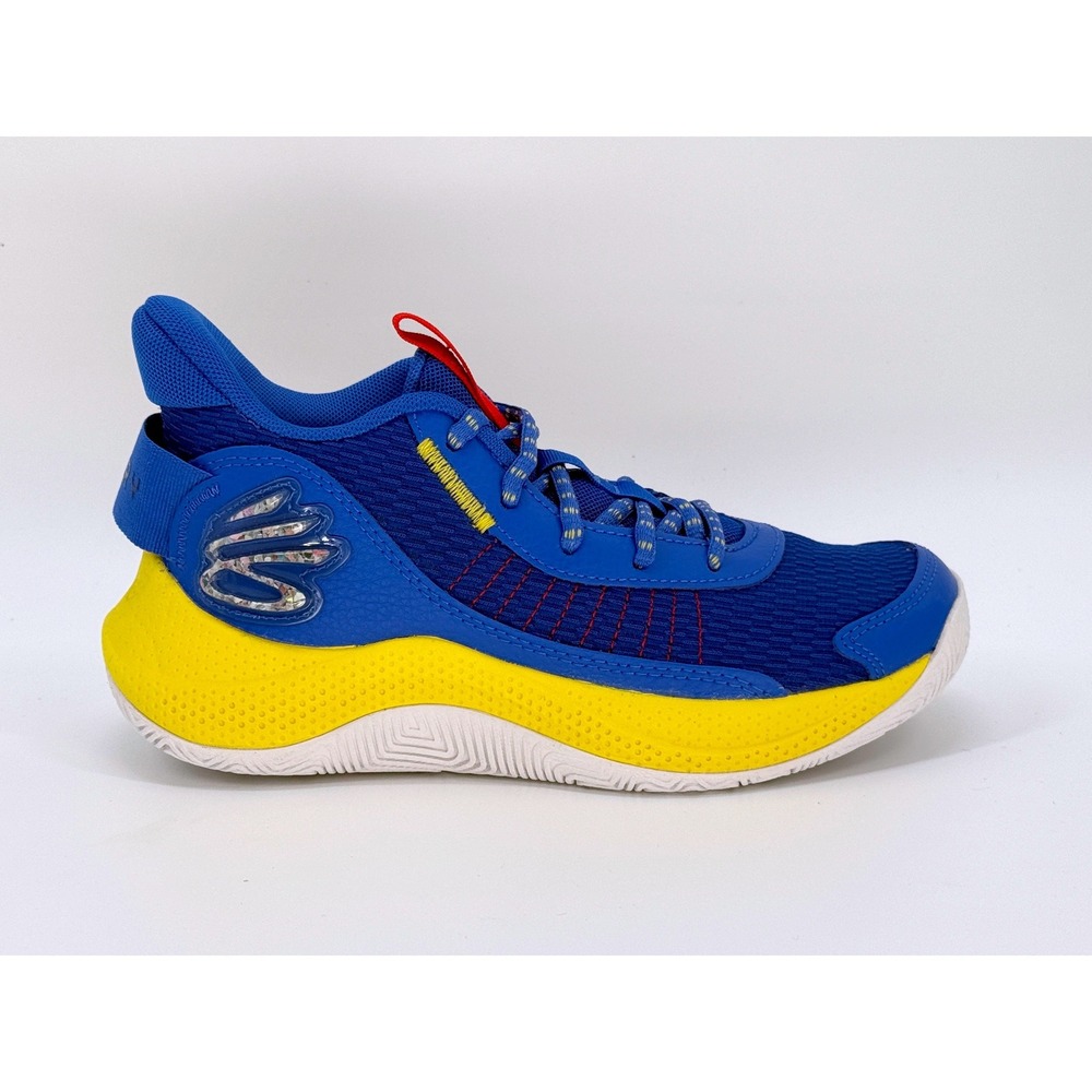 Under Armour GS Curry 3Z7 Basketball Shoes Size 4Y Blue Yellow 3026623-400